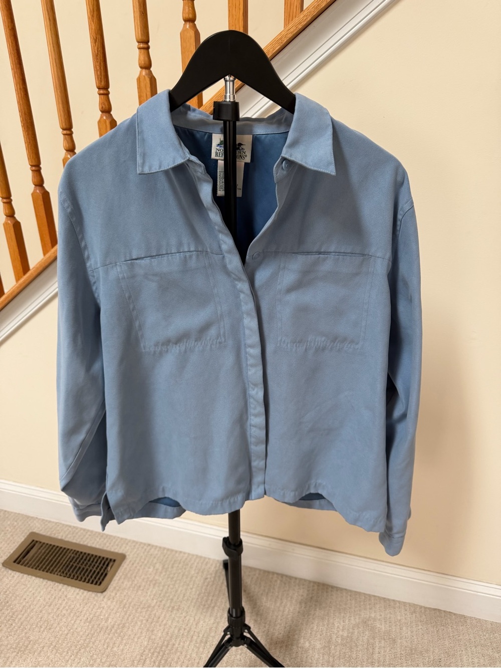 Northern Reflections Sky Blue Button-Front Blouse